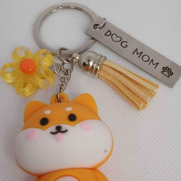Shiba Inu Dog Mom Keychain with Accessories - Picture 4 of 5